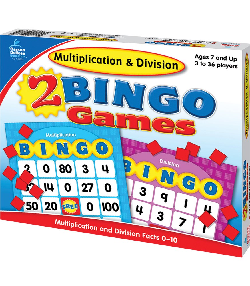 Multiplication & Division Bingo Board Game