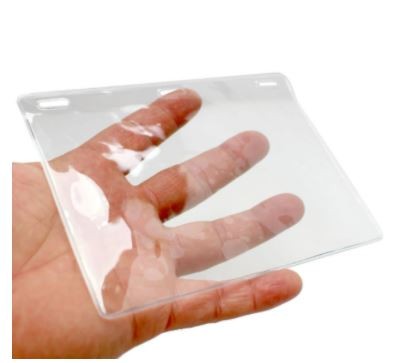 Horizontal Large ID Badge Holders Clear 6" x 4" 1pc