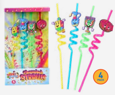 Chanukah Straws 4/pk