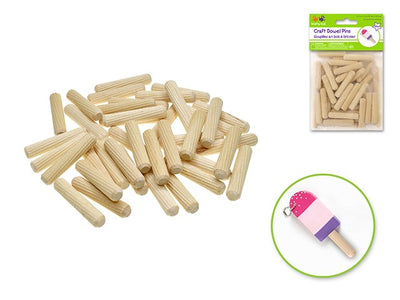 Wooden Dowel Pins 0.31" x 1 1/2" 40/pk (Closeout)