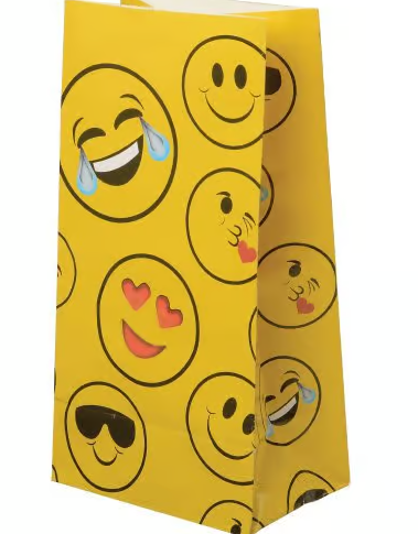 Emoji Paper Bags 9.88" x 5" x 3.38"  12/pk (Discontinued)