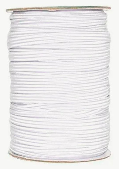 Elastic Cord White 6mm 50yd (1/4")