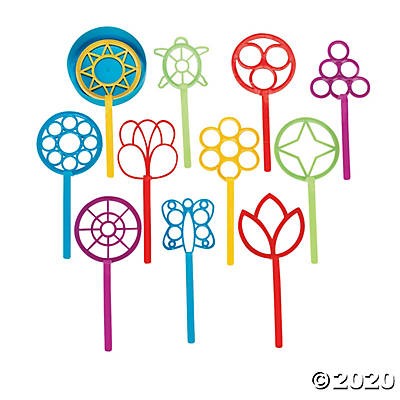 Plastic Super Fun Bubble Wand Set 8"  12/pk