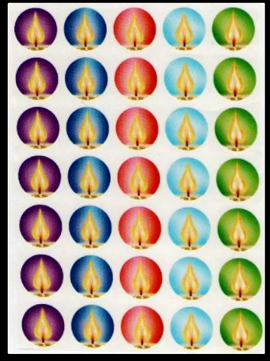 Flame Colorful Stickers 3/4" 10/Sheets (close out)