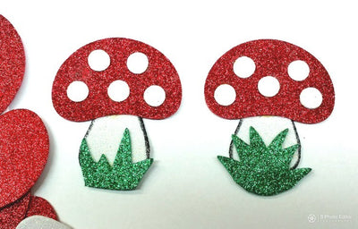 Mushroom Foam Shapes Sparkling 2 3/4" x 2 1/4" 20 sets (Discontinued)