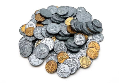 Play Money Assorted Coins 3/4" to 1 1/4" 110/pk