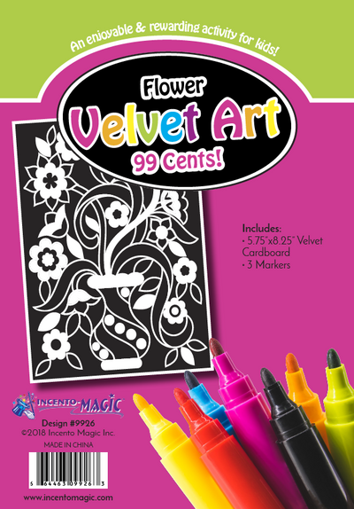 Flower Velvet Art 5.75" x 8.25" + markers 1 set