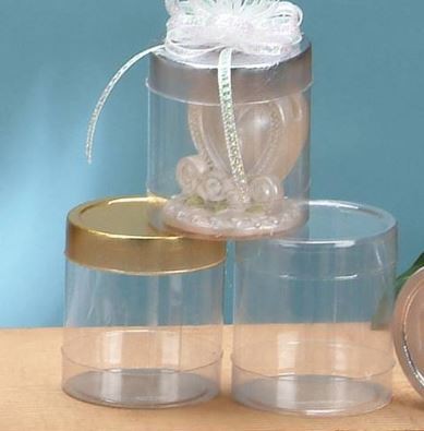 2"X 2" Cylinder Container 12/pk Clear
