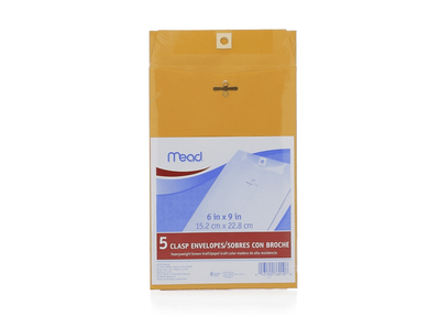Mead Clasp Envelopes 6" x 9" 5/pk