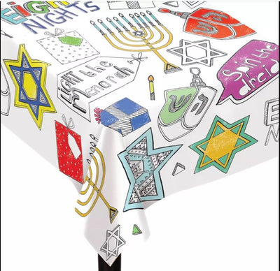 Chanukah DIY Coloring Paper Tablecloth