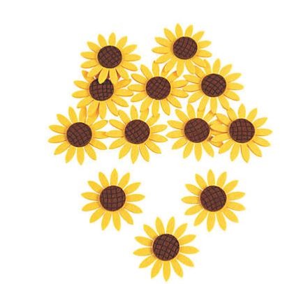 Felt Sunflower Embellishments 12/pk