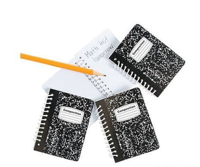 Paper Black & White Mini Spiral Notebooks 24/pk  2 1/2" x 3 1/2"