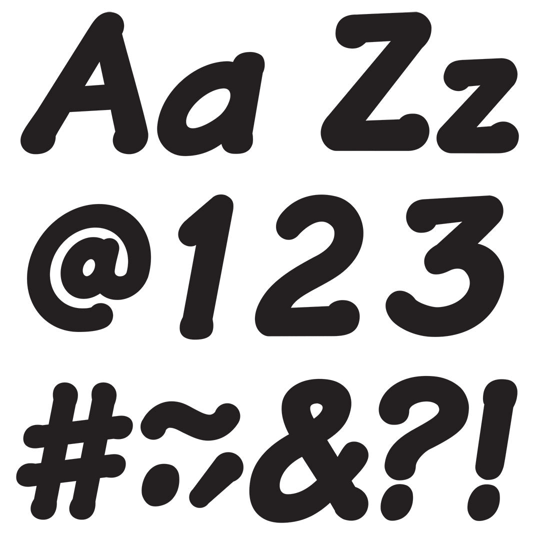 Black 4-Inch Italic Uppercase/Lowercase Combo Pack (English) Ready Letters