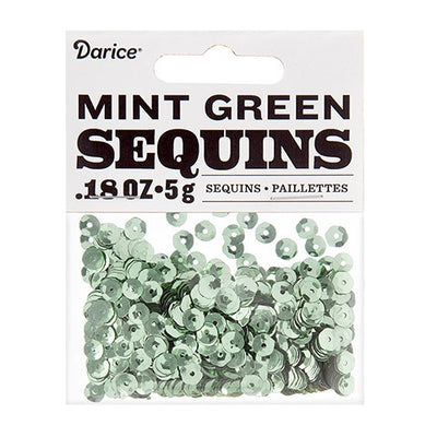 Mint Green Sequins: 5 millimeters, 5 grams (Closeout)