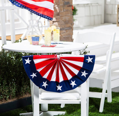 Patriotic Fan Drape Mini Flocked Bunting 18" x 9" - 1 Pc.