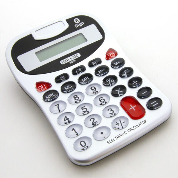 Silver Desktop Calculator 8-Digit w/ Tone