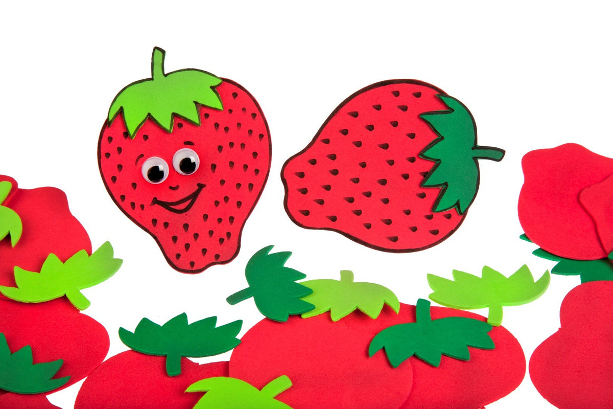 Strawberry Foam Shapes 40/pk 3 1/2" x 2 3/4" (Discontinued)