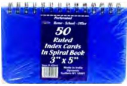 Index Card Spiral Poly Cover 3" x 5" 50/pk