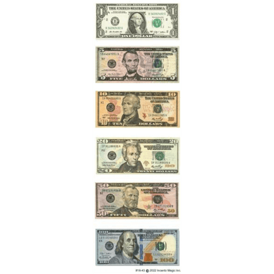 Money Dollar Bill Stickers (6 Sheets)