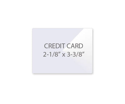 Laminating Pouches Credit Card Size 2 1/8" x 3 3/8" 100/pk 5 mil