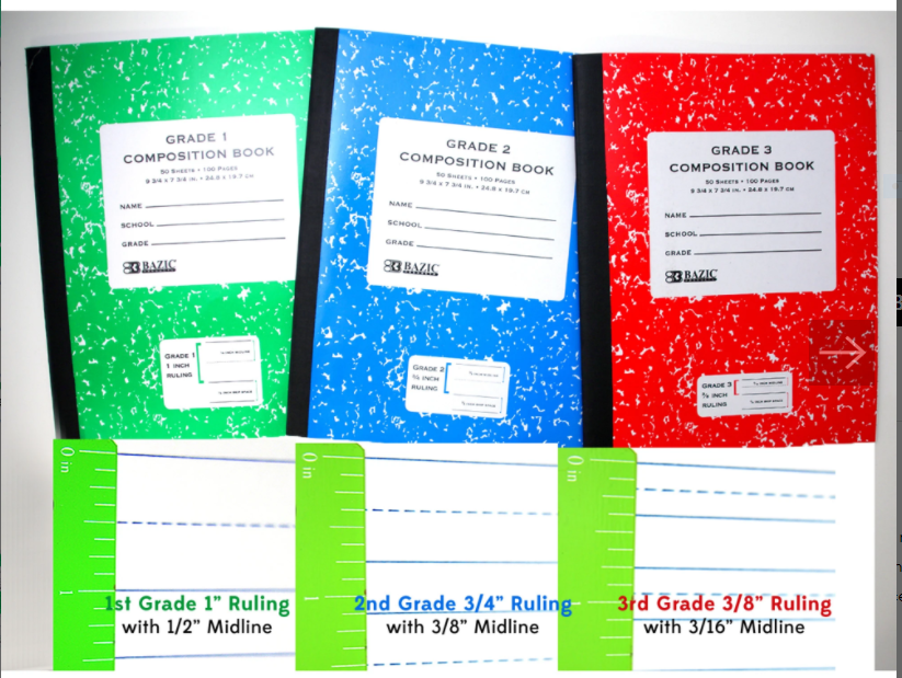 Grade 3 Primary Composition Book 50 sheets