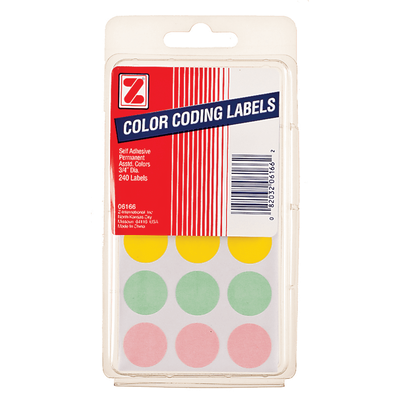 Color Coding Pastel Labels 3/4" 240/pk