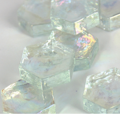 Hexagon Glass Beads 28/pk (closeout)