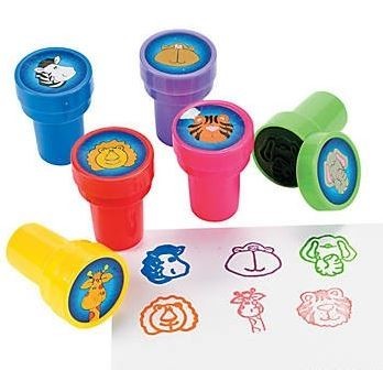 Plastic Zoo Animal Stampers 12/pk