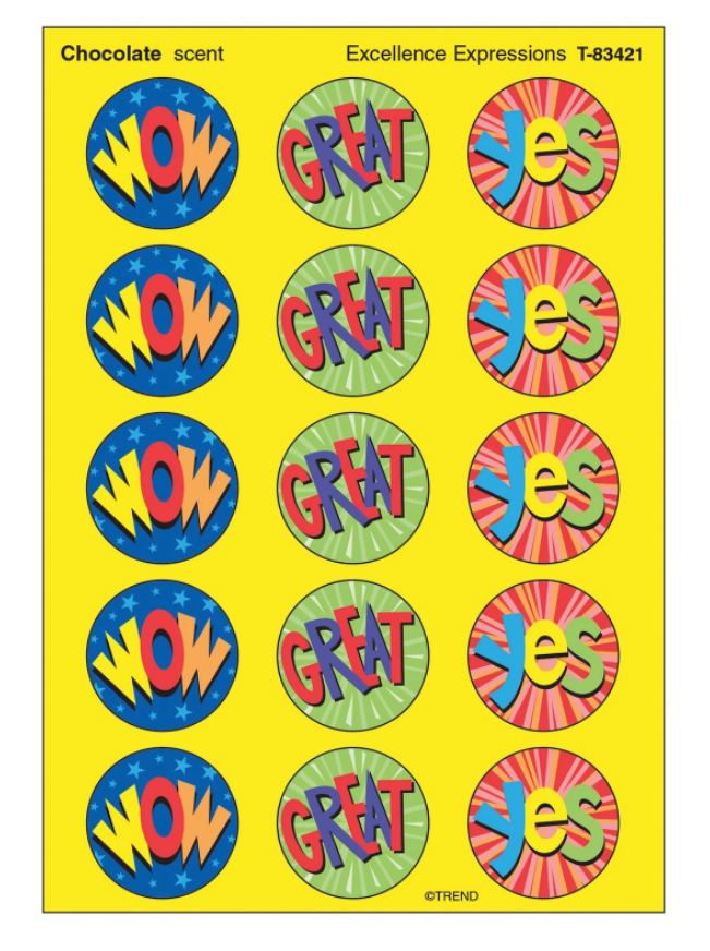 Chocolate Scent Stickers (Applause) 1" (4 Sheets)