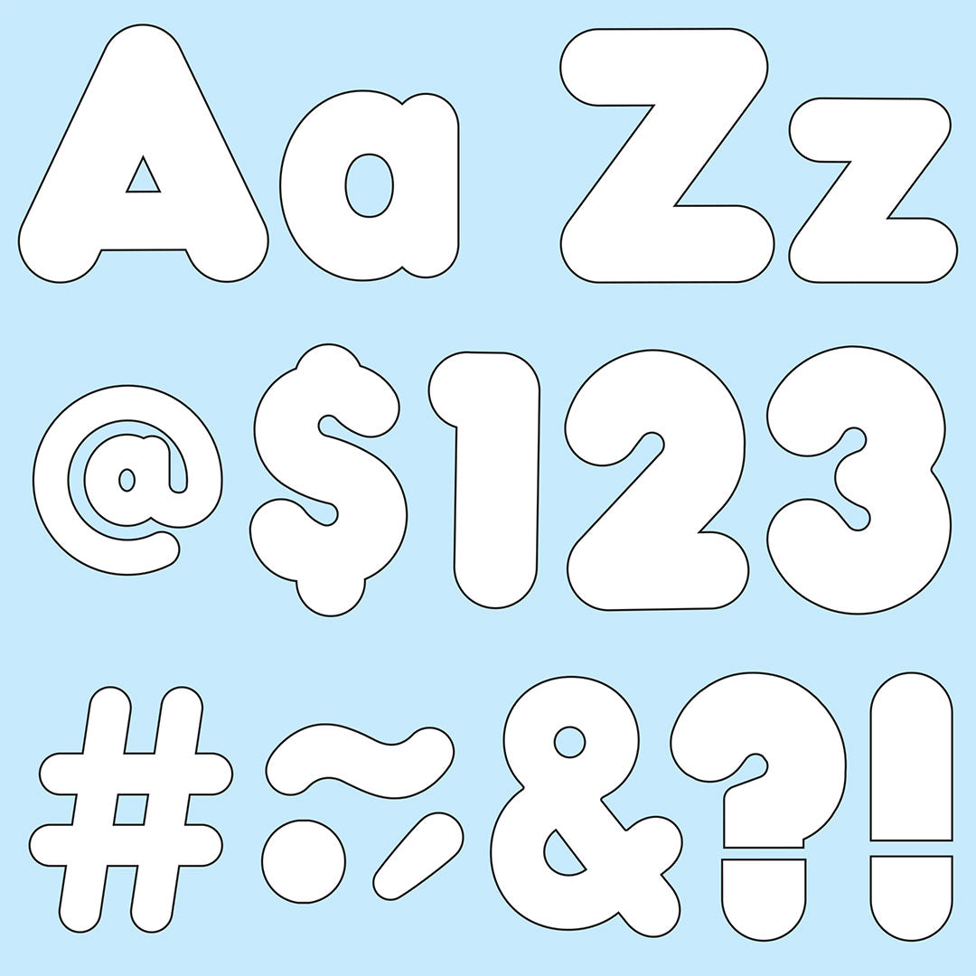 White 4-Inch Casual Uppercase/Lowercase Combo Pack Ready Letters