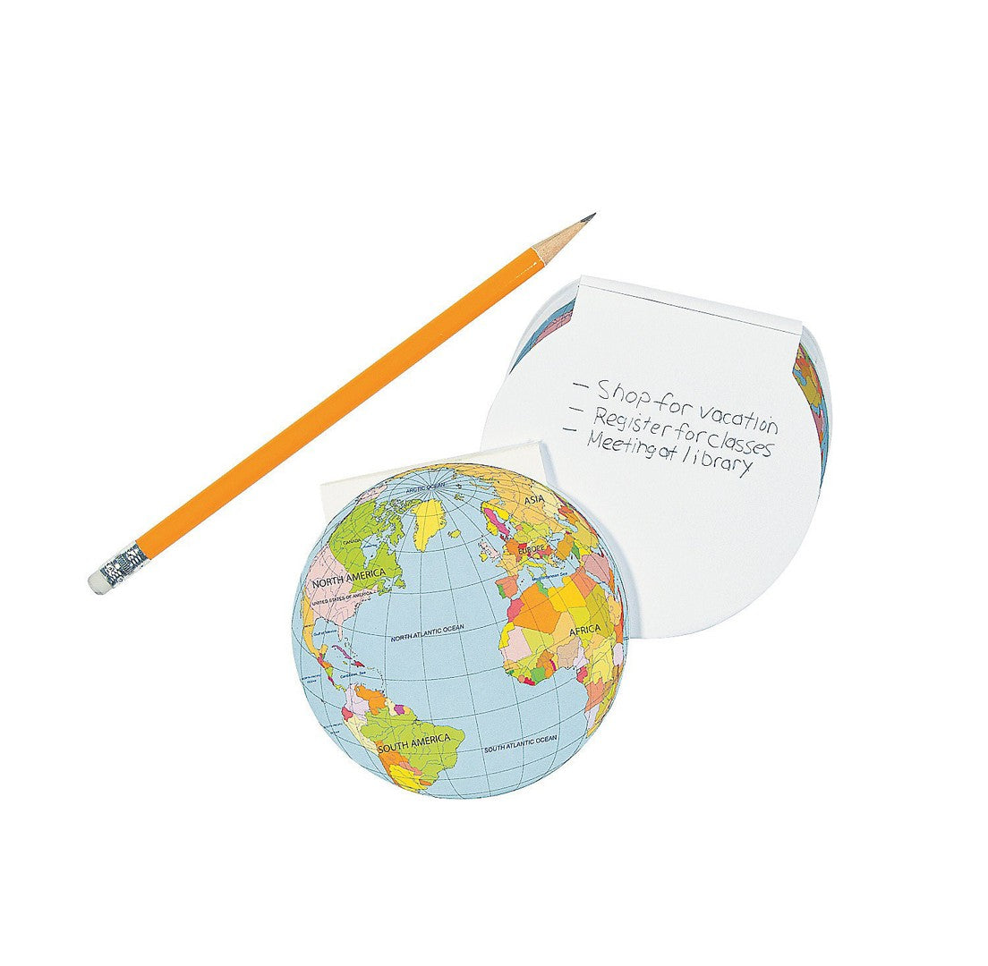 Globe Notepads  4" - 24 Pc.
