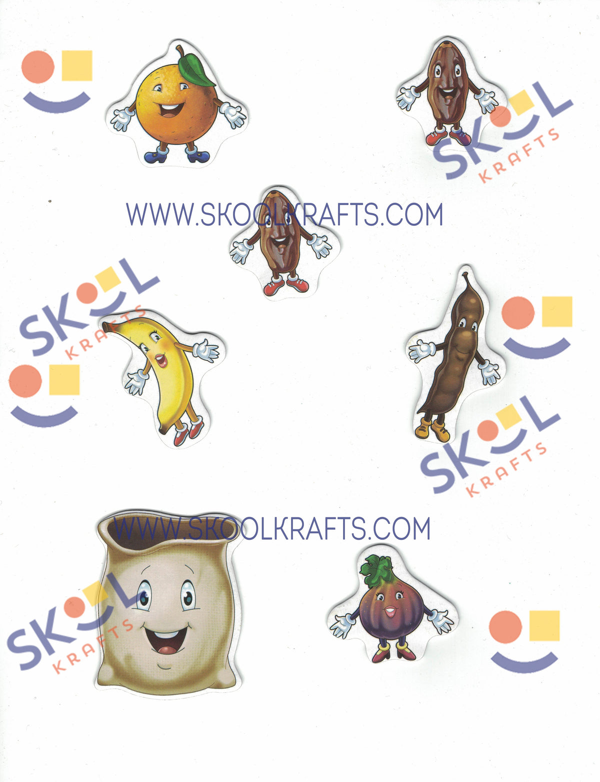 Six In A Sack Self-adhesive Printed Foam Shapes 42/pc (Discontinued)