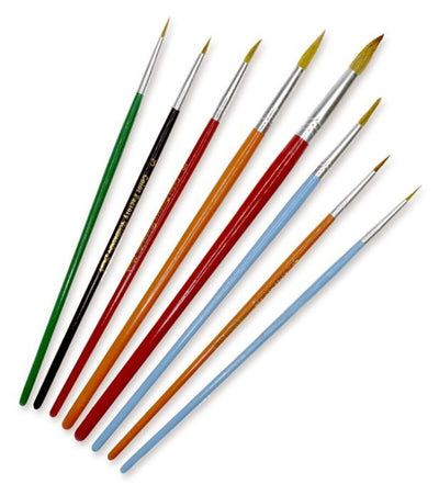 #1- #12 Round Wood Handle Paint Brush 8/pk