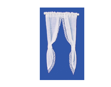 DEMI CURTAINS/TIE BACK/WH