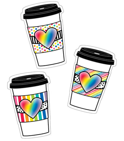 Coffee Cup Rainbow Cutouts