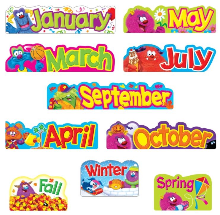 Monthly & Seasonal Headers Mini Bulletin Board Set 13 3/8" 16/pk (Discontinued)