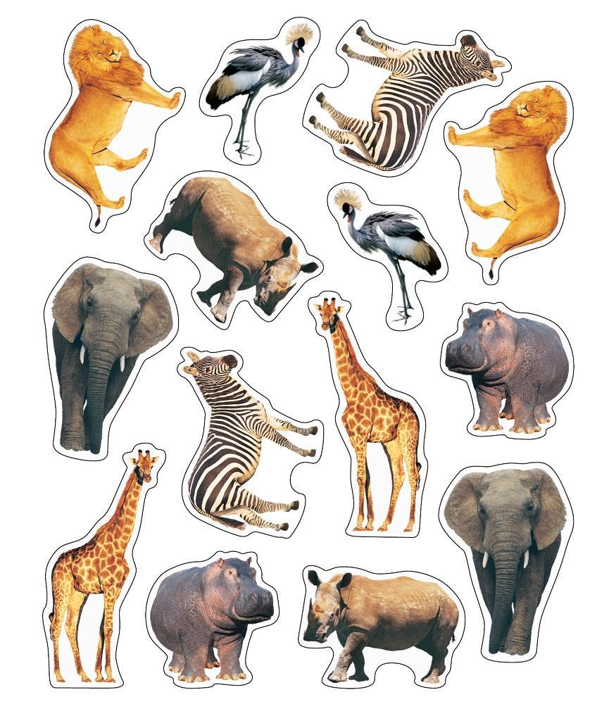 Wild Animals Shape Stickers (6 sheets)