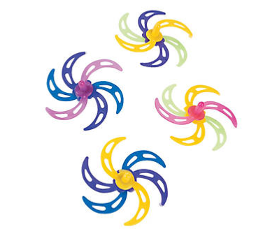 Plastic Neon Spin Tops 24/pk