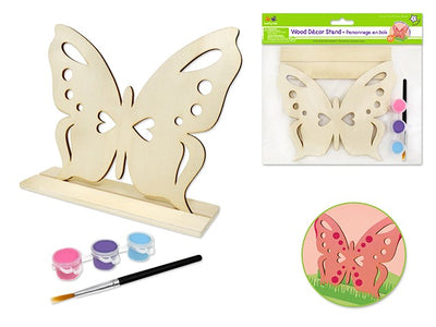 DIY Butterfly Wood Stand-Ups with Paint Pots And Brush 7" x 6"
