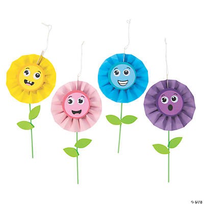 Hanging Paper Fan Flower Craft Kit 12/pk