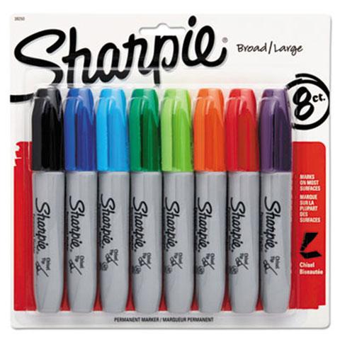 Permanent Marker Chisel Tip Assorted 6/pk