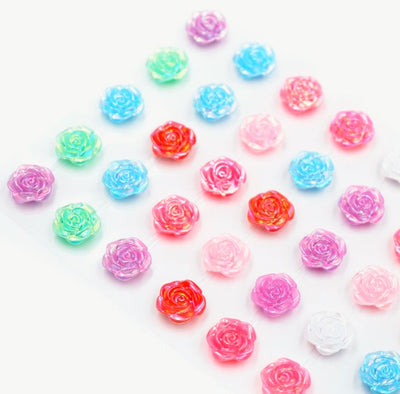 Adhesive Rhinestone Assorteed Color Roses 45/pk