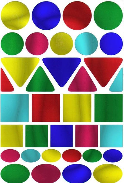 Large Metallic Geometric Shape Stickers (10 sheets)