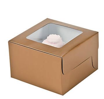 Gold Cupcake Boxes 4 1/2" - 12 Pc.