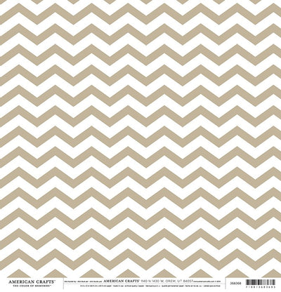 Open Stock- Patterned  Paper - Double Sided - Tan Chevron
