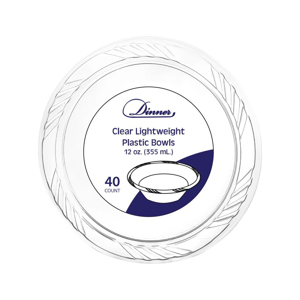 Clear Plastic Bowls 12oz. 40/pk