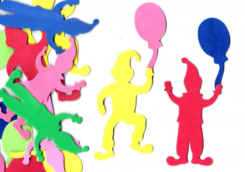 Clown With Balloons Foam Shapes 4 3/4" x 4" (Discontinued)