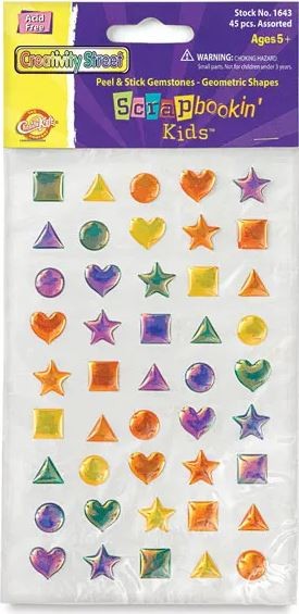 Peel-and-Stick Gemstones  Geometric Shapes, 45/pk.