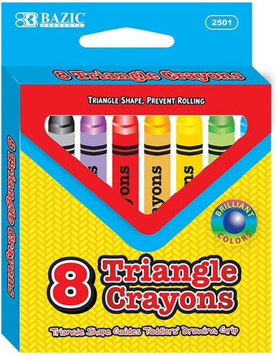 8 Color Premium Jumbo Triangle Crayons