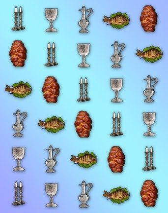 Shabbos Stickers 7/8" (6 Sheets)